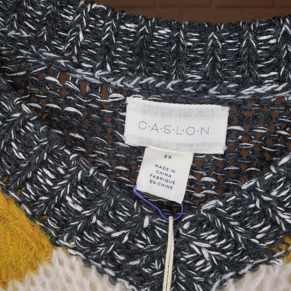 Caslon Mixed Stripe V-neck Pullover
2X - Picture 9 of 11